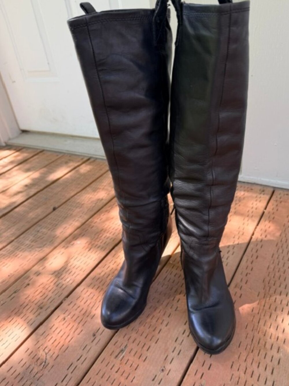 Nine West Black High-Heeled Faux-Leather Boots